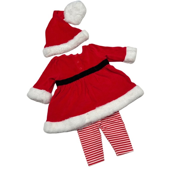 Festive ‘My First Christmas’ Baby Girl Matching Set with Santa Hat, Size 3 Month - Picture 3 of 6